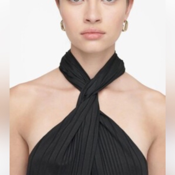 ANINE BING Agnes Top Size XS Black Color Twisted Front GUC - Picture 8 of 8